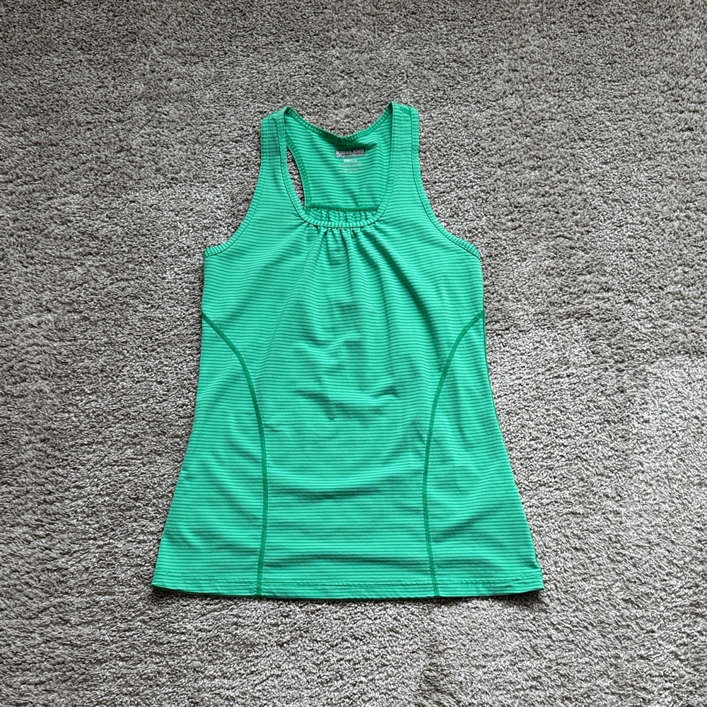 Kirkland Signature green stripe work out tank